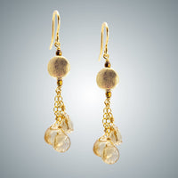 Champagne Quartz & Vermeil Earrings