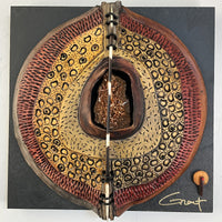 Windows to the Earth - Red-Gold with Crystal and Porcupine Quill