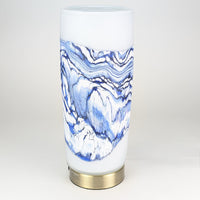 Alabaster Strata Pillar Lamp in Blue