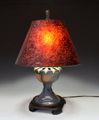 Chalice Stoneware Lamp with Amber Mica Shade
