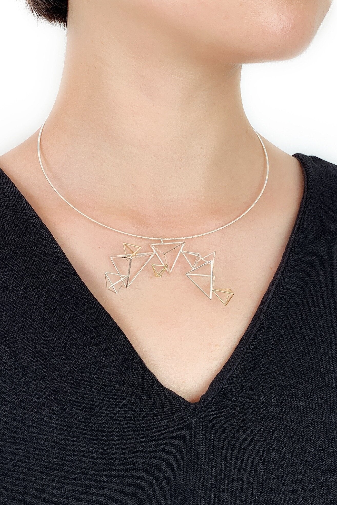 Curving Triangles Necklace