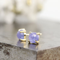 14k Yellow Gold and Tanzanite Stud Earrings