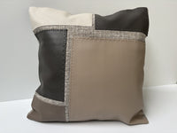 Leather Appliqued Color Blocked Pillow #1