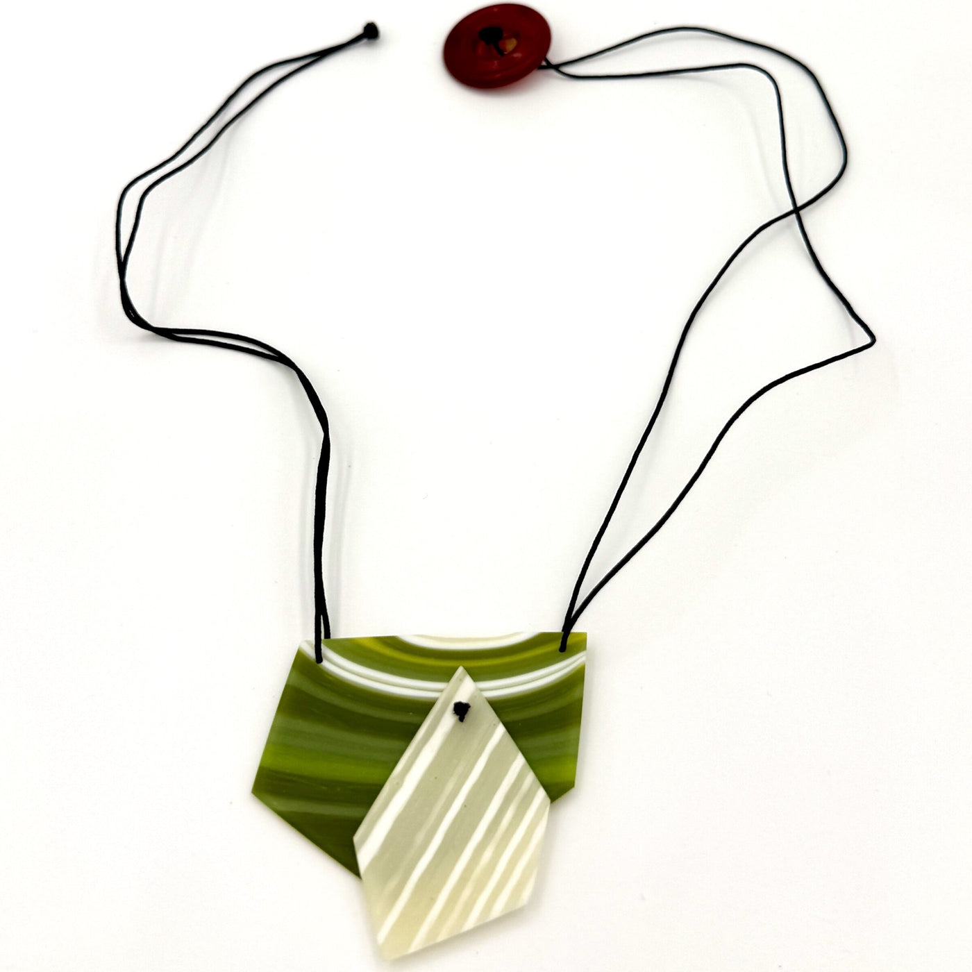 Green & White Striped Diamonds Pendant