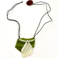 Green & White Striped Diamonds Pendant