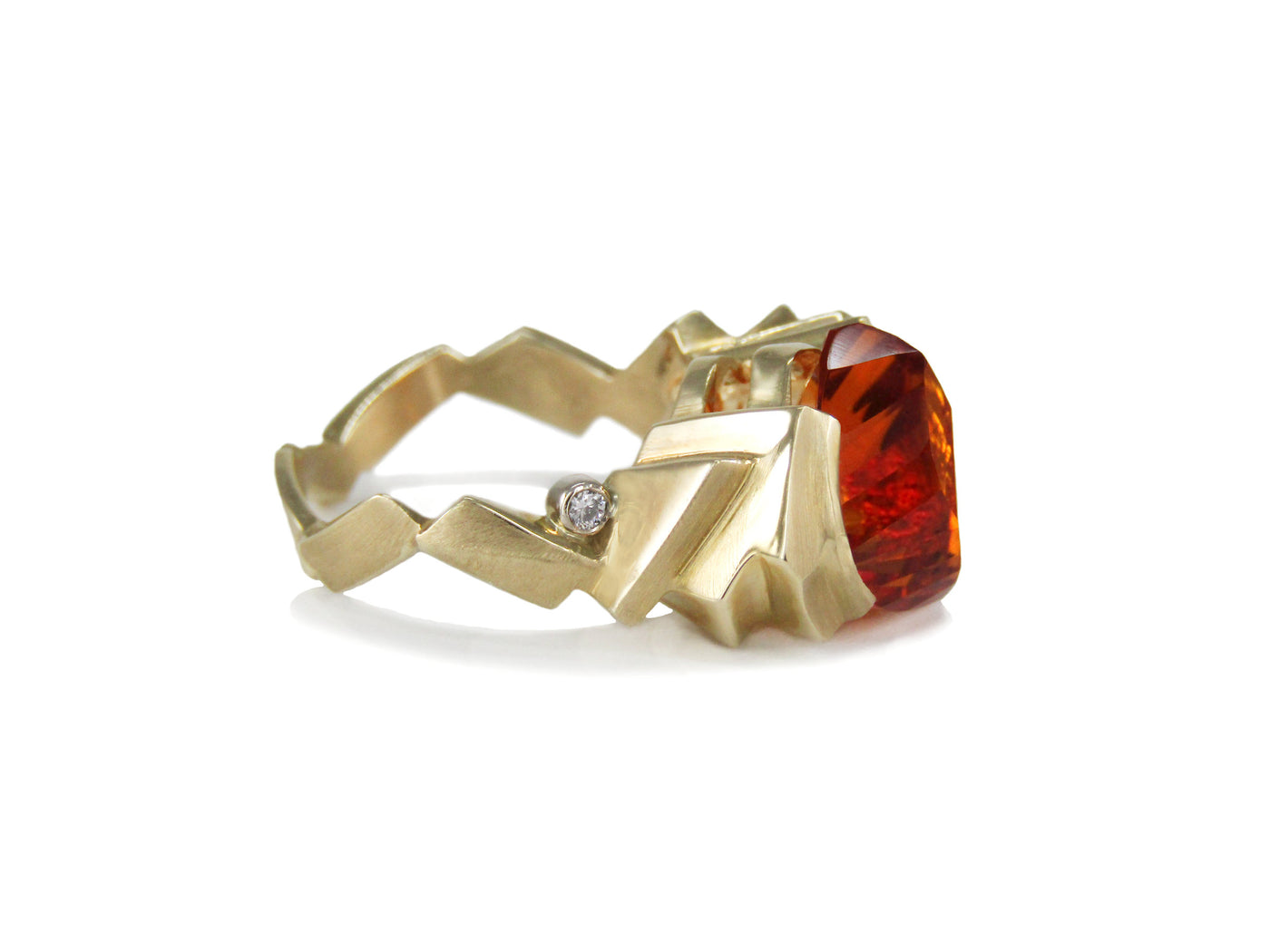 Fantasy Cut Citrine Ring