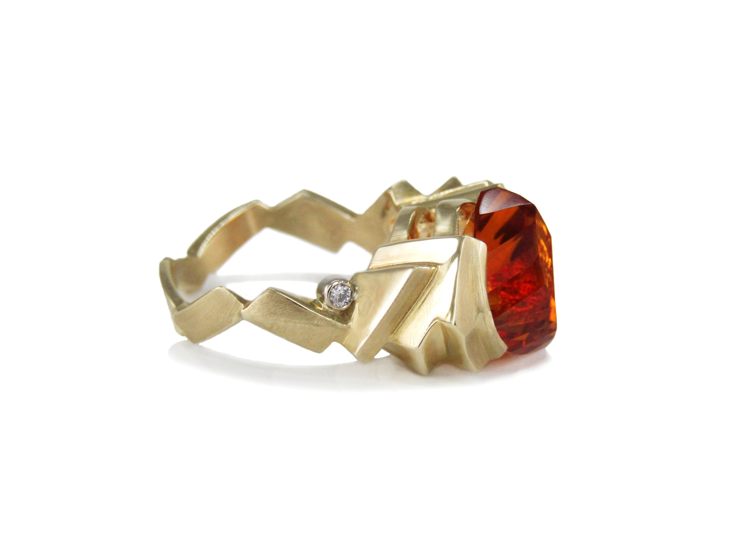 Fantasy Cut Citrine Ring