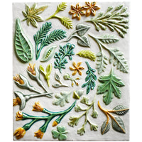 Spiral of Leaves Tile in Eggshell, Green, & Yellow