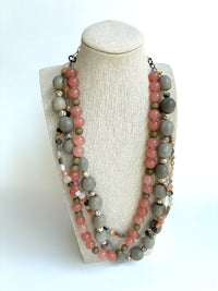 Tan Triple-Strand Necklace