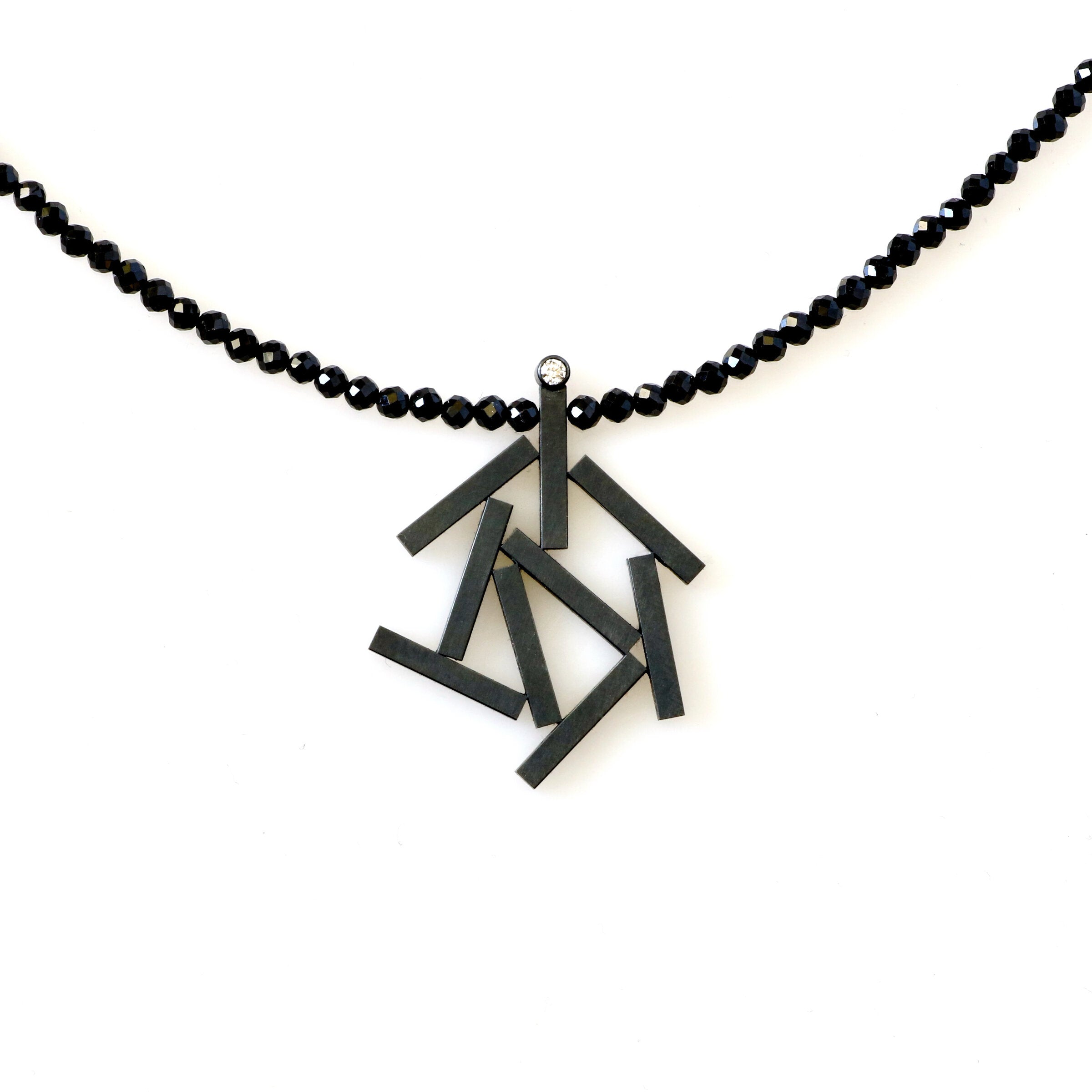 Spinel & Diamond Rectangle Pendant