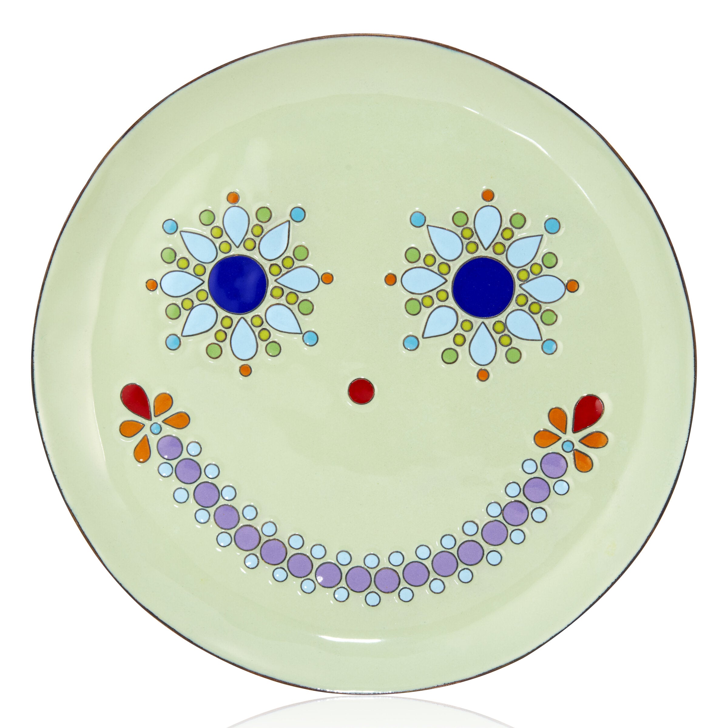 Large Smiley Enamel Plate