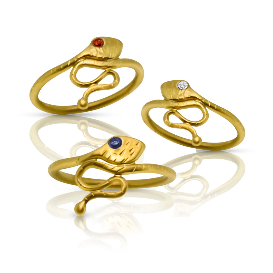 clockwise from left: ruby, diamond, sapphire