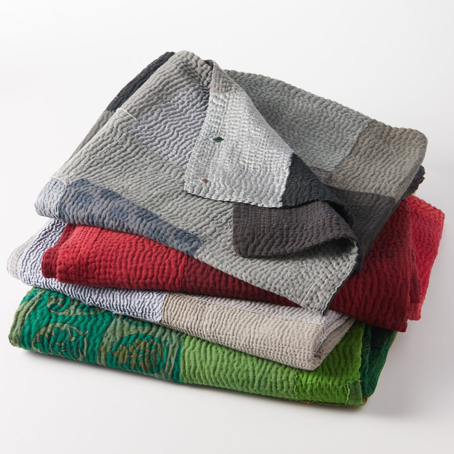 Mosaic Landscape Kantha Throw
