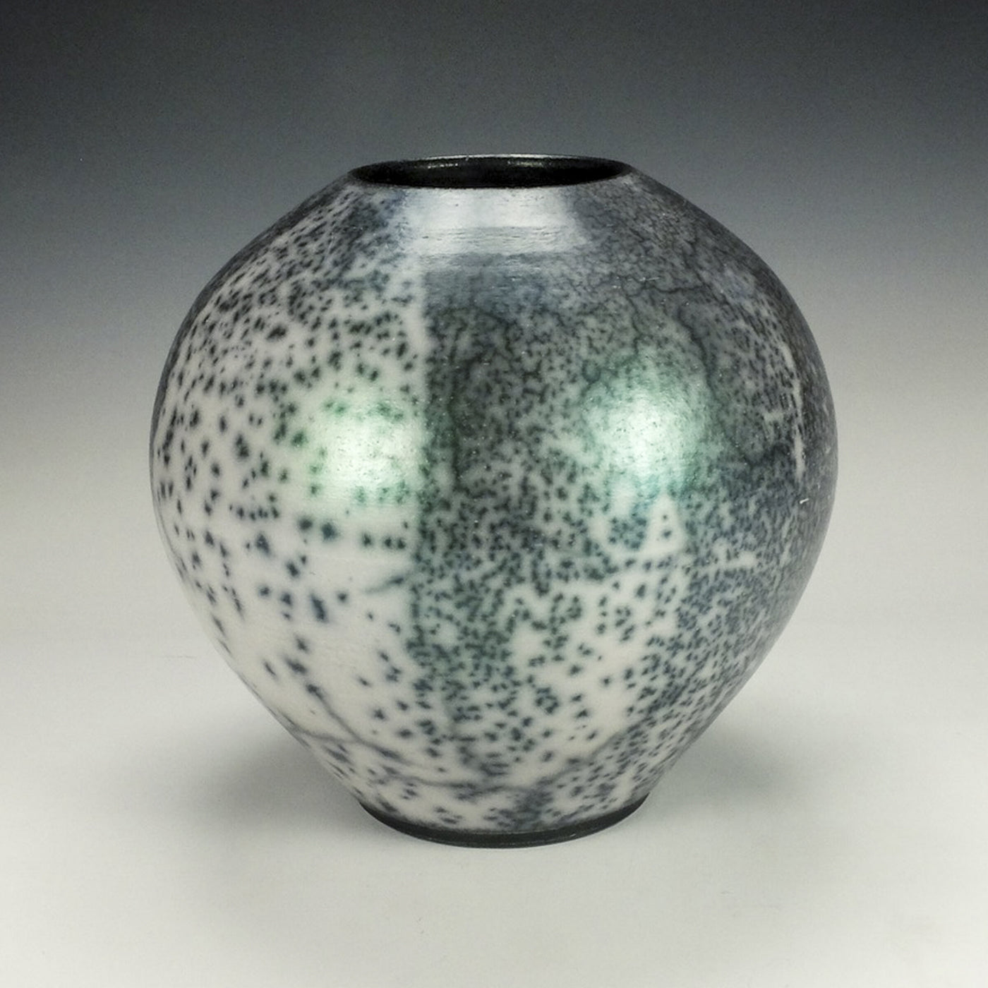 Raku Jar with Green Blush