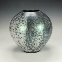 Raku Jar with Green Blush