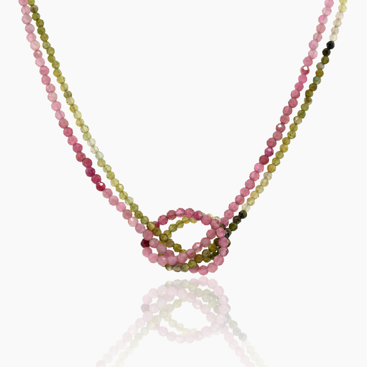 Pink & Green Tourmaline Knot Choker