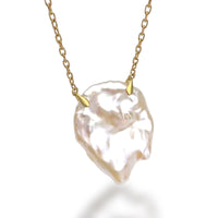 Dripping Pearl Coin Necklace
