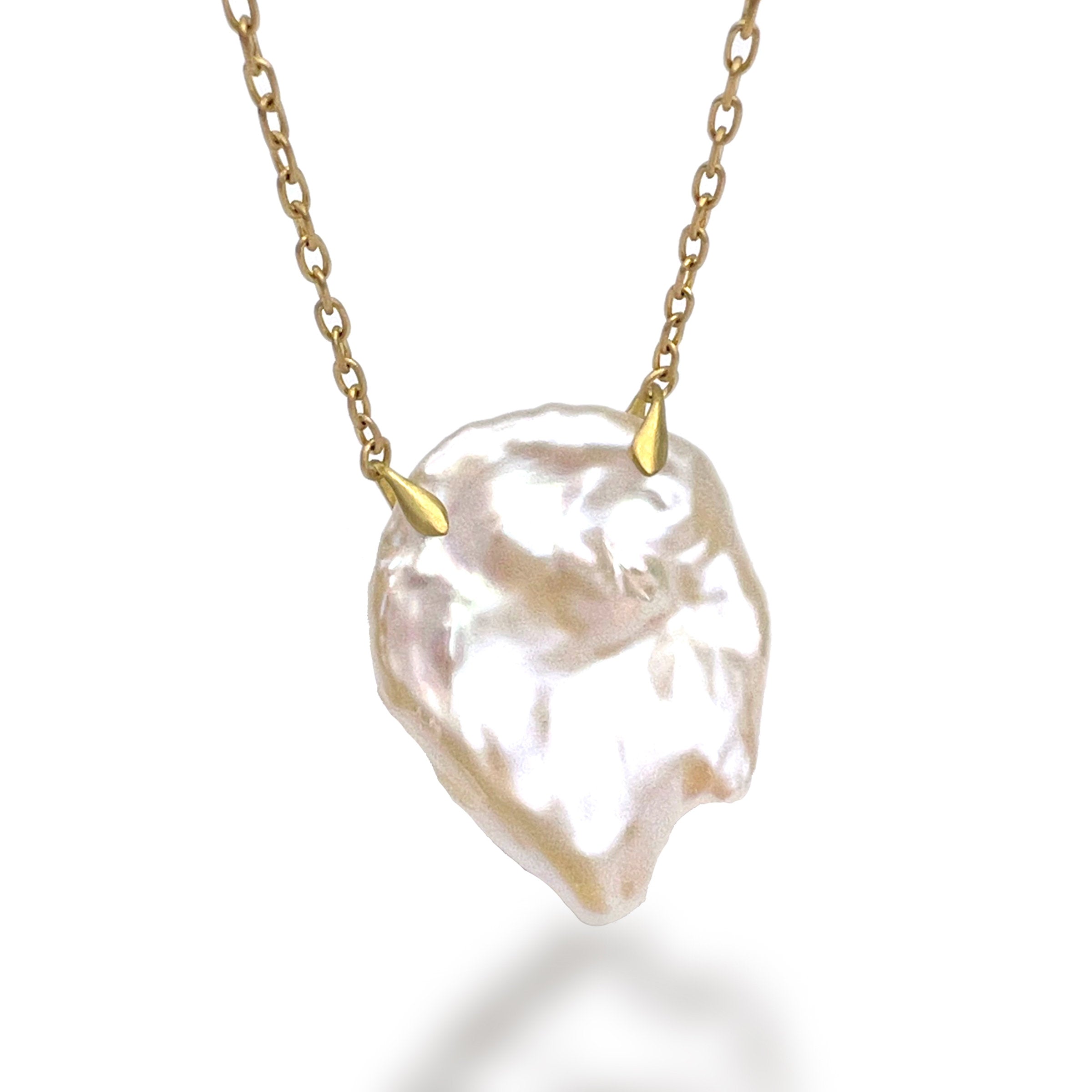Dripping Pearl Coin Necklace