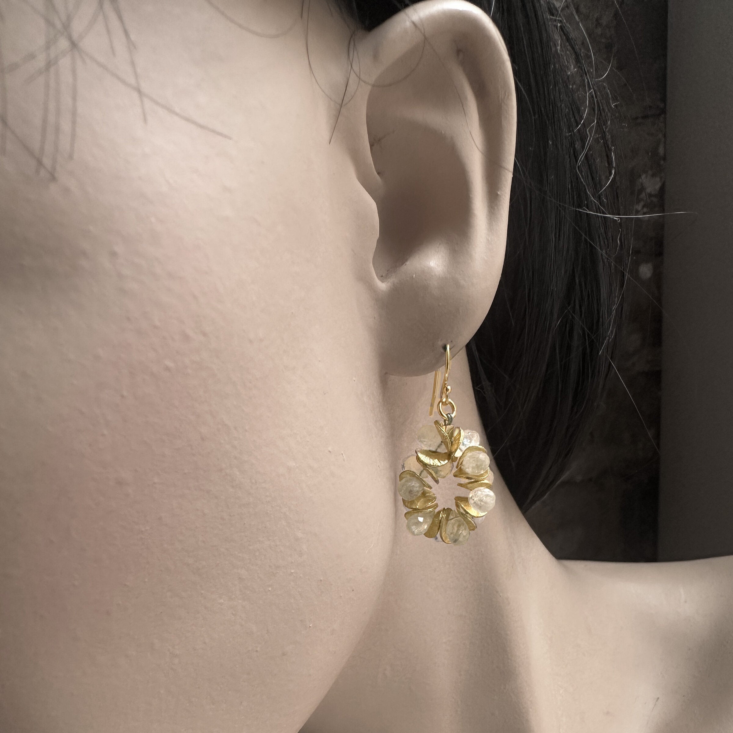 Halo Moonstone Earrings