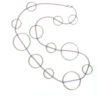 Phosphosiderite Large & Long Circle Bubble Necklace