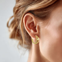18k Gold & Diamond Wave Hoops