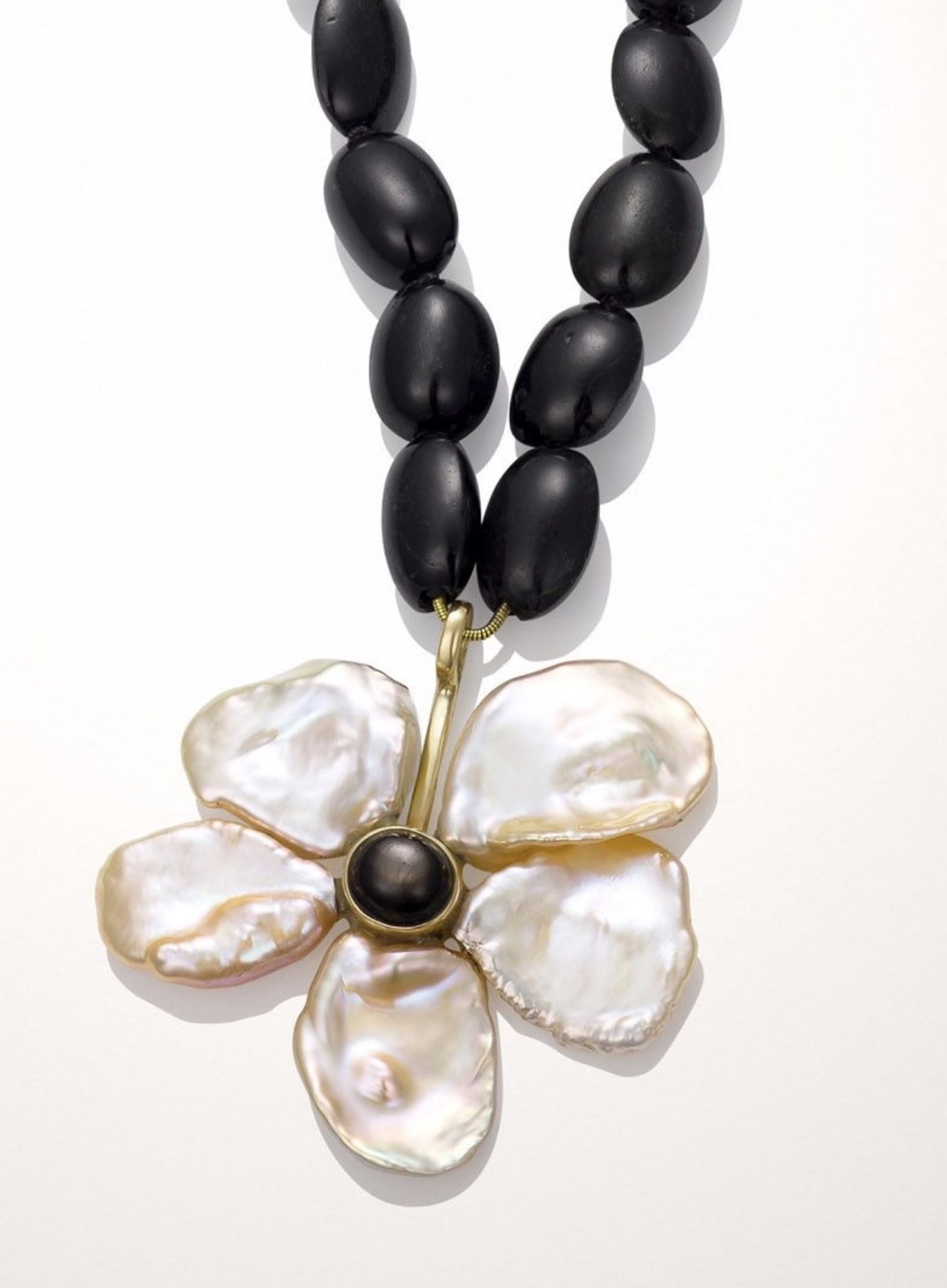Black & White Flower Necklace
