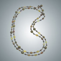 Green Garnet, Freshwater Pearls & Sterling Silver Necklace