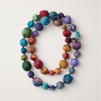 Long Rainbow Kantha Necklace