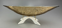 Golden Sunset Boat on Intersecting Arch Pedestal