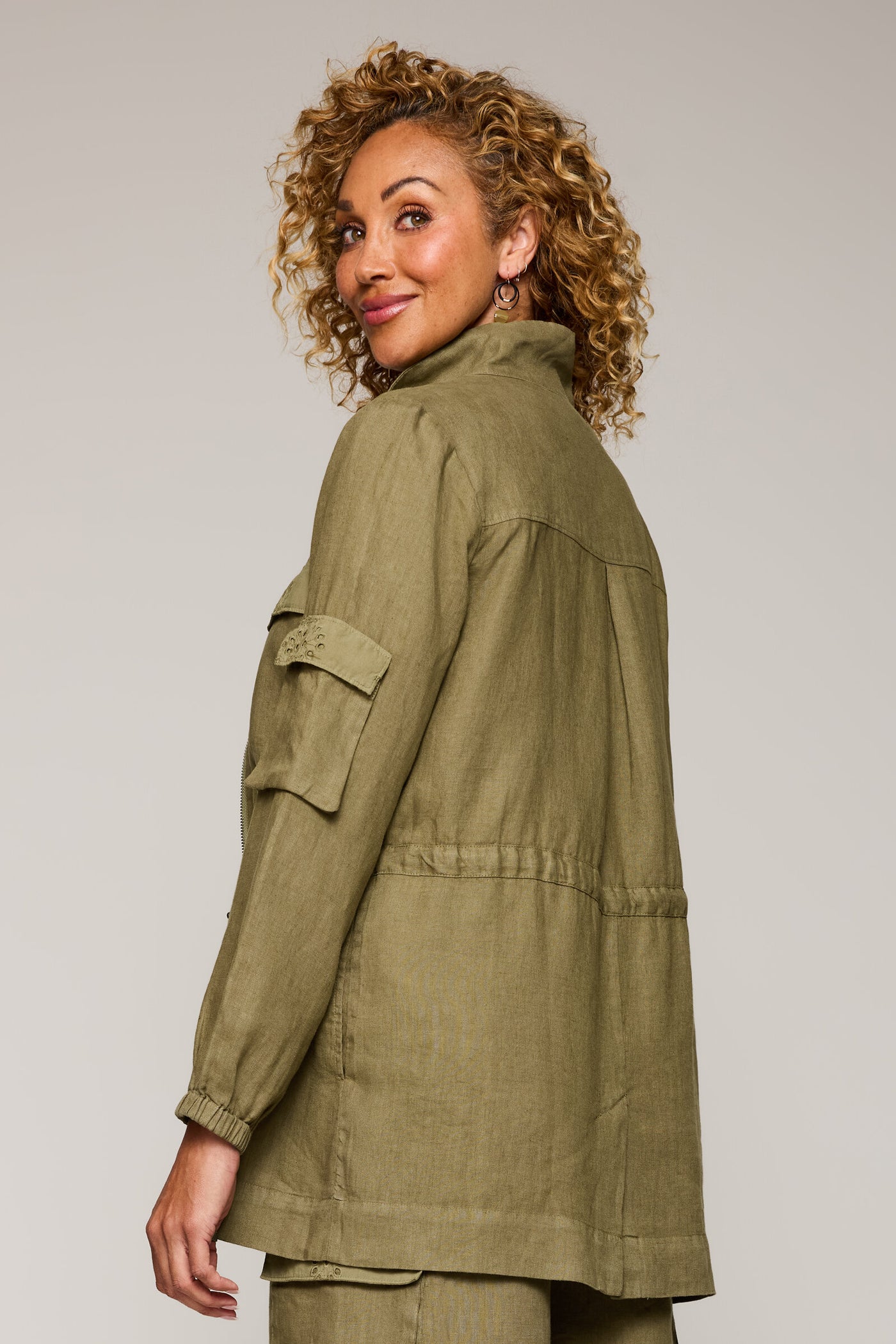 Pure Linen Eyelet Arlo Jacket