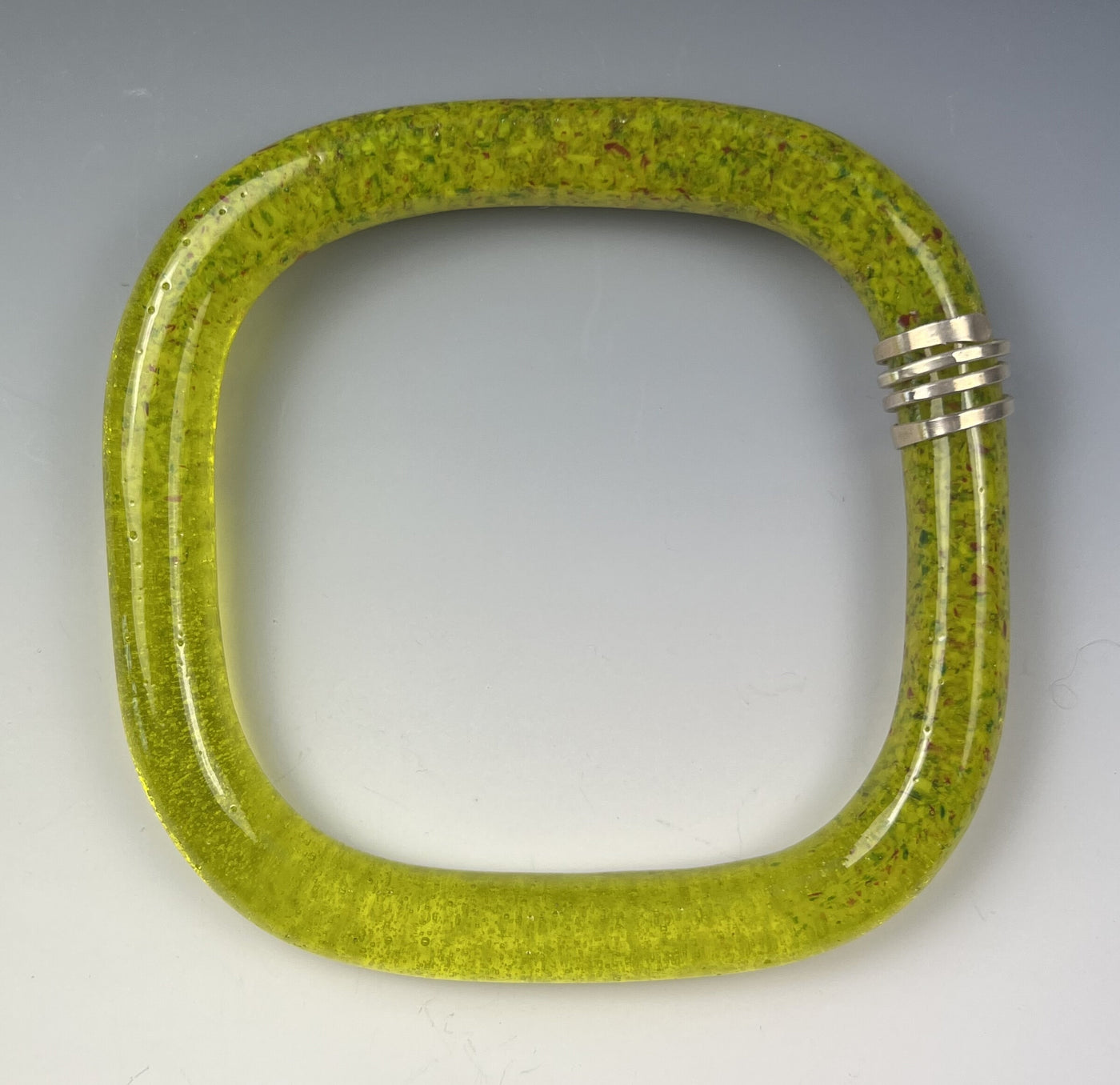 Large Chartreuse Square Wrapped Bracelet