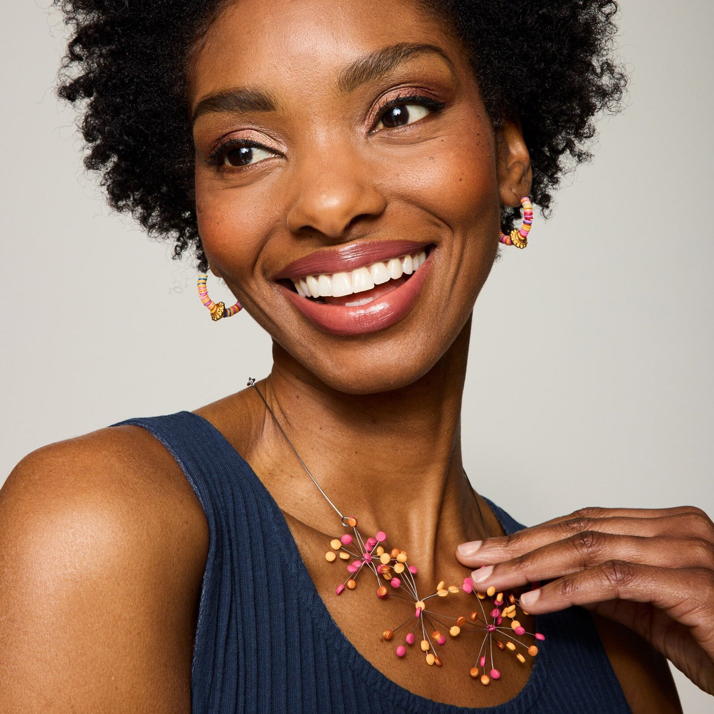 Horizontal Pom Pom Necklace