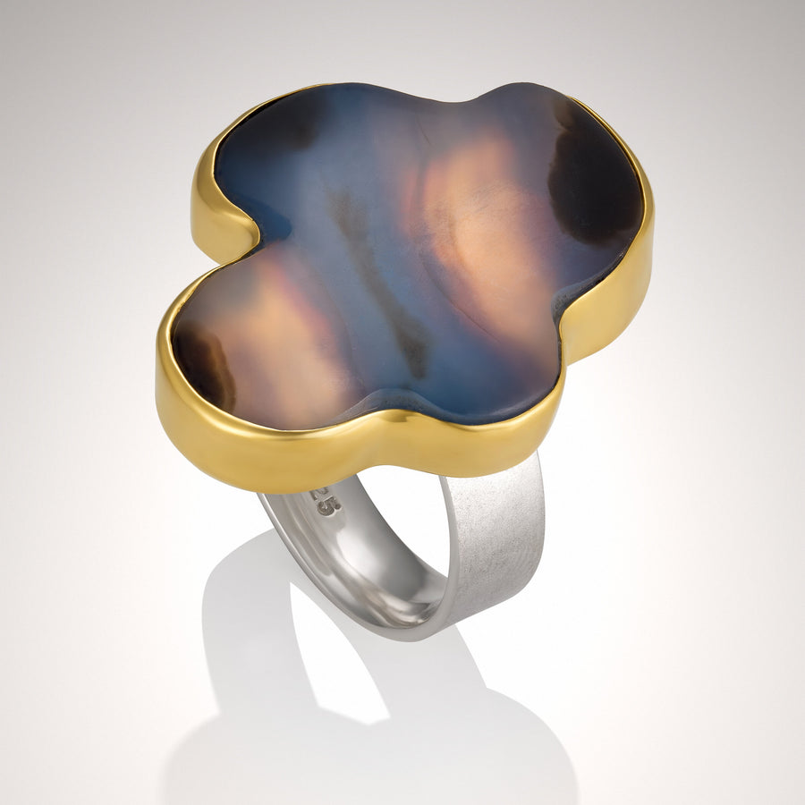 Amoeba Agate Ring