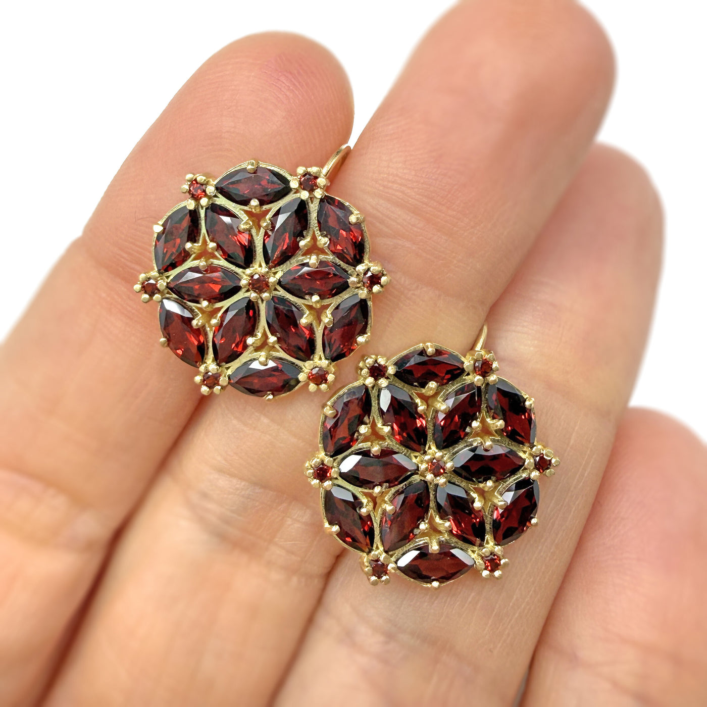 Shanu Zellige Garnet Earrings