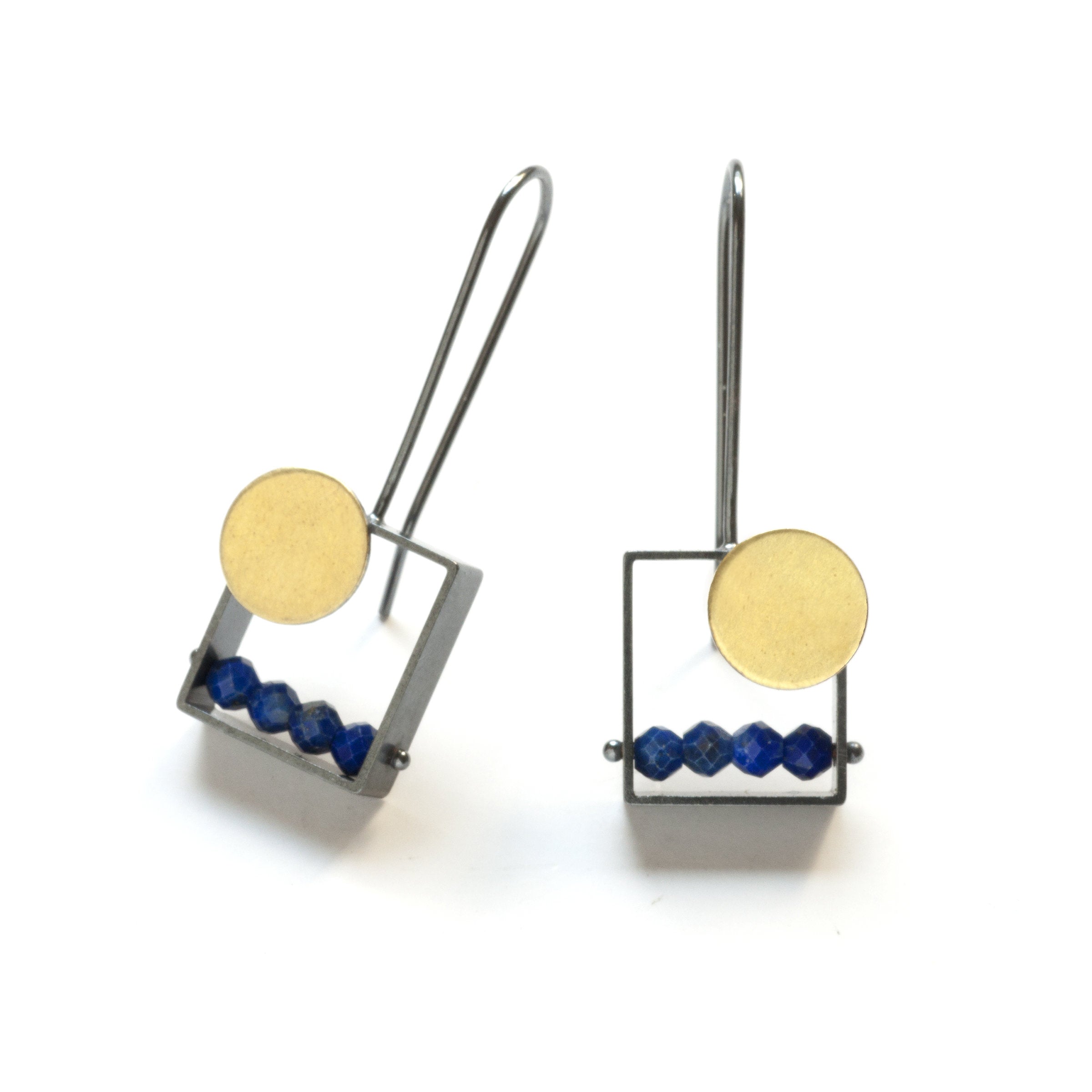 Lapis with Oxidized Silver