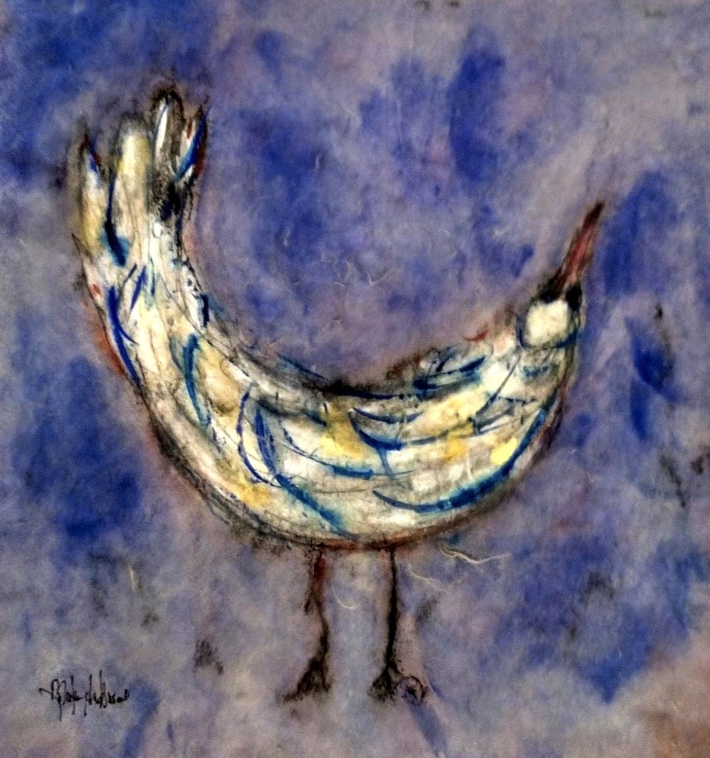 Blue Bird With Tail Feathers 1