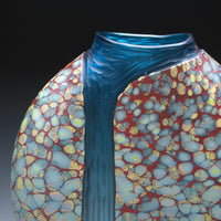 Sandy Cascade Vase with Copper Blue