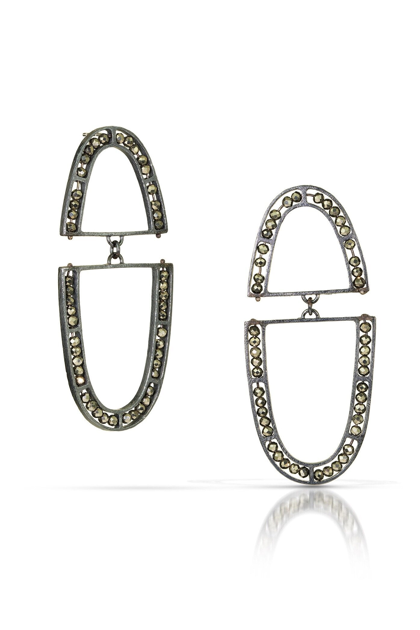 Carved Double Arch Segment Earrings