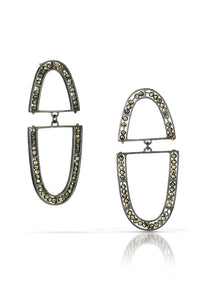 Carved Double Arch Segment Earrings
