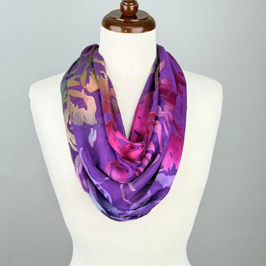 Silk Devore Necklace Scarf
