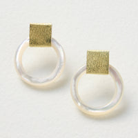 Mother-of-Pearl Loop Earrings