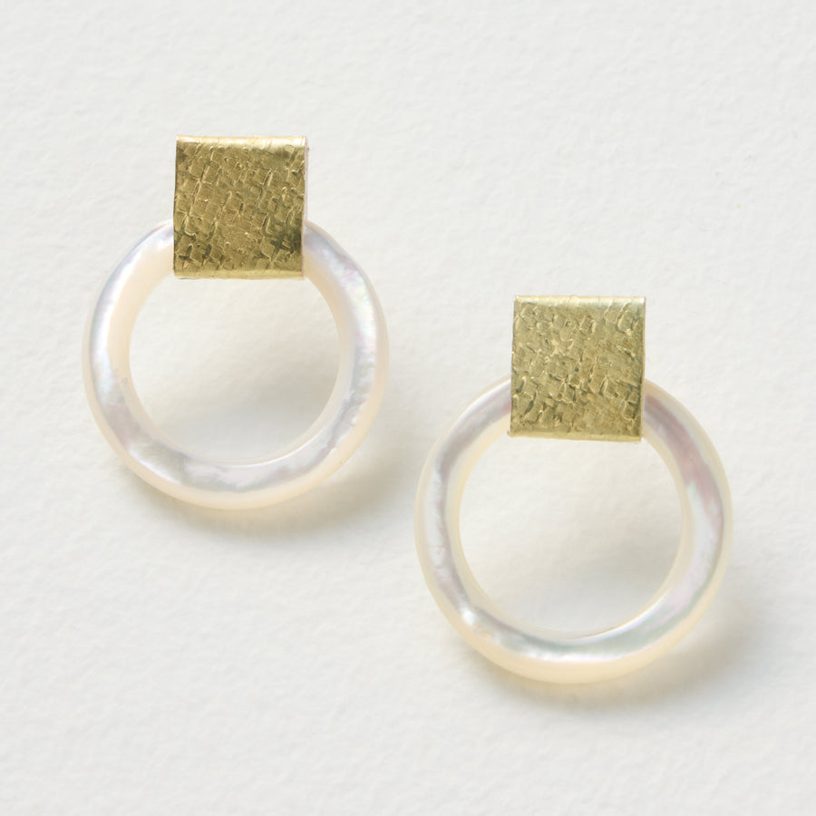 Mother-of-Pearl Loop Earrings