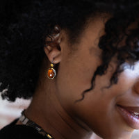 Crescent Rim Dot Earrings
