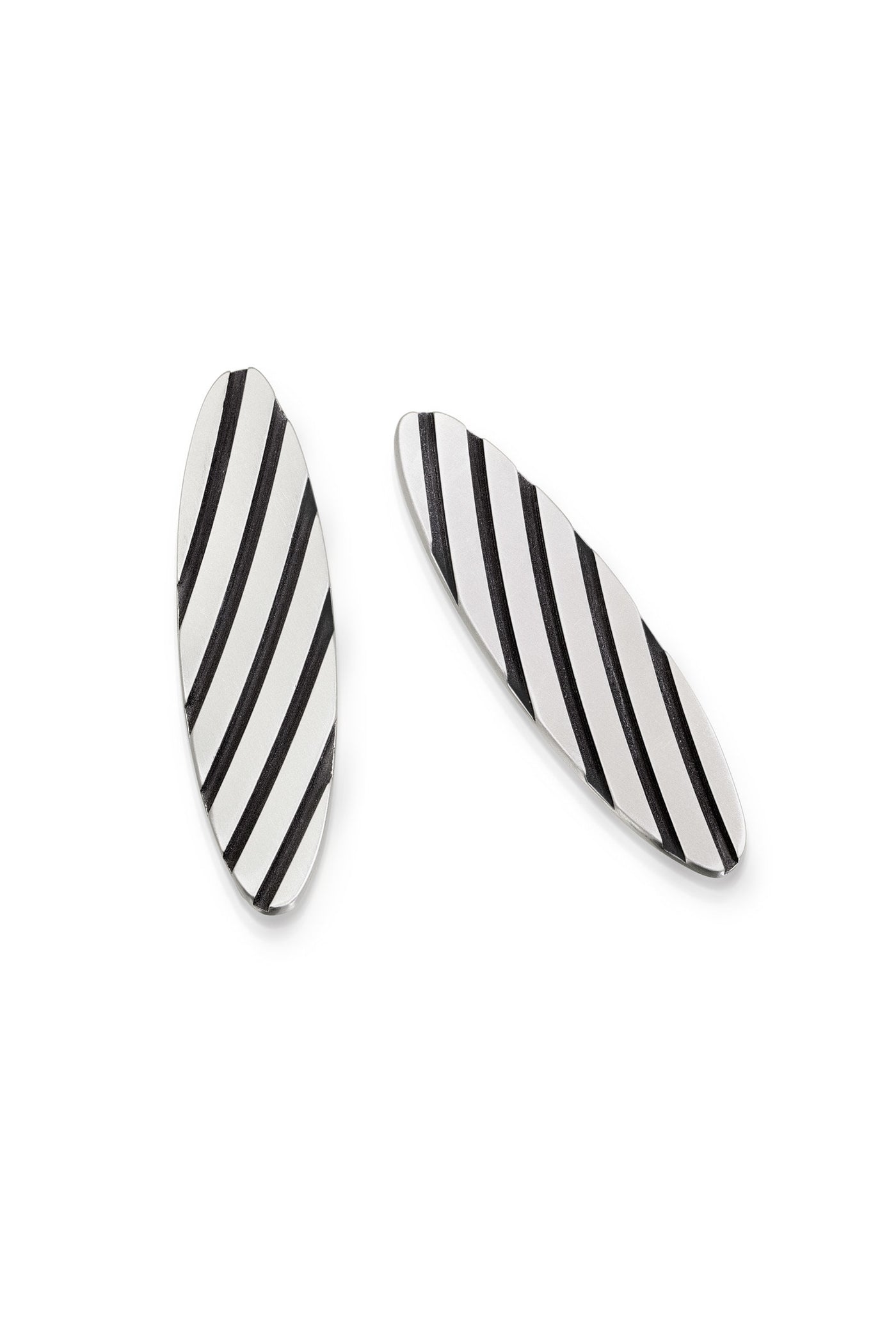 Striped Oval Post Earrings