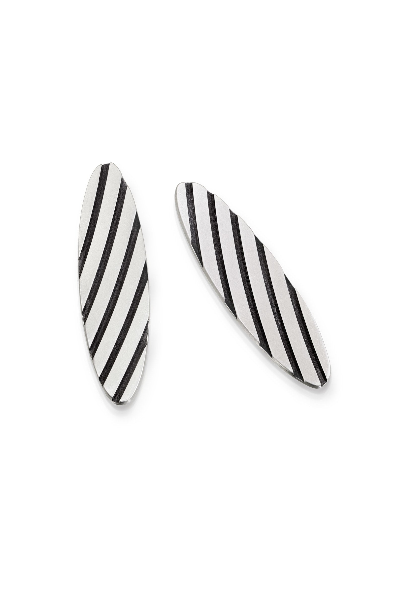 Striped Oval Post Earrings