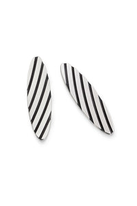 Striped Oval Post Earrings