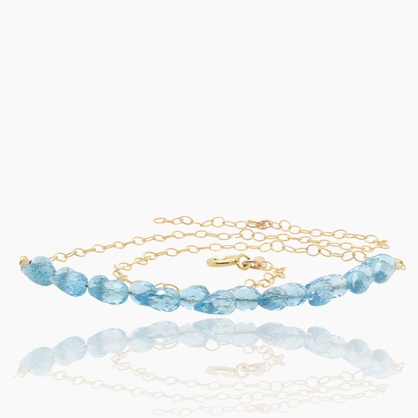 Swiss Blue Topaz Gold Necklace