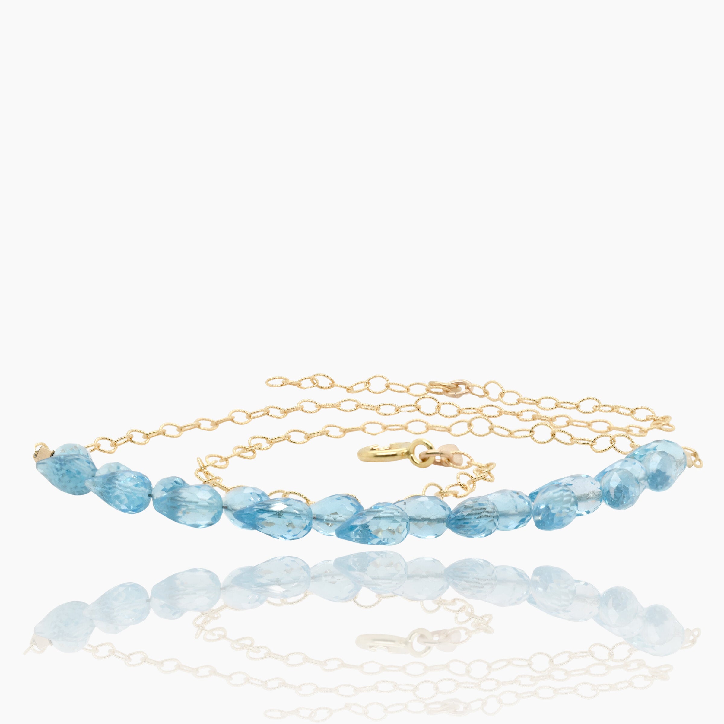 Swiss Blue Topaz Gold Necklace