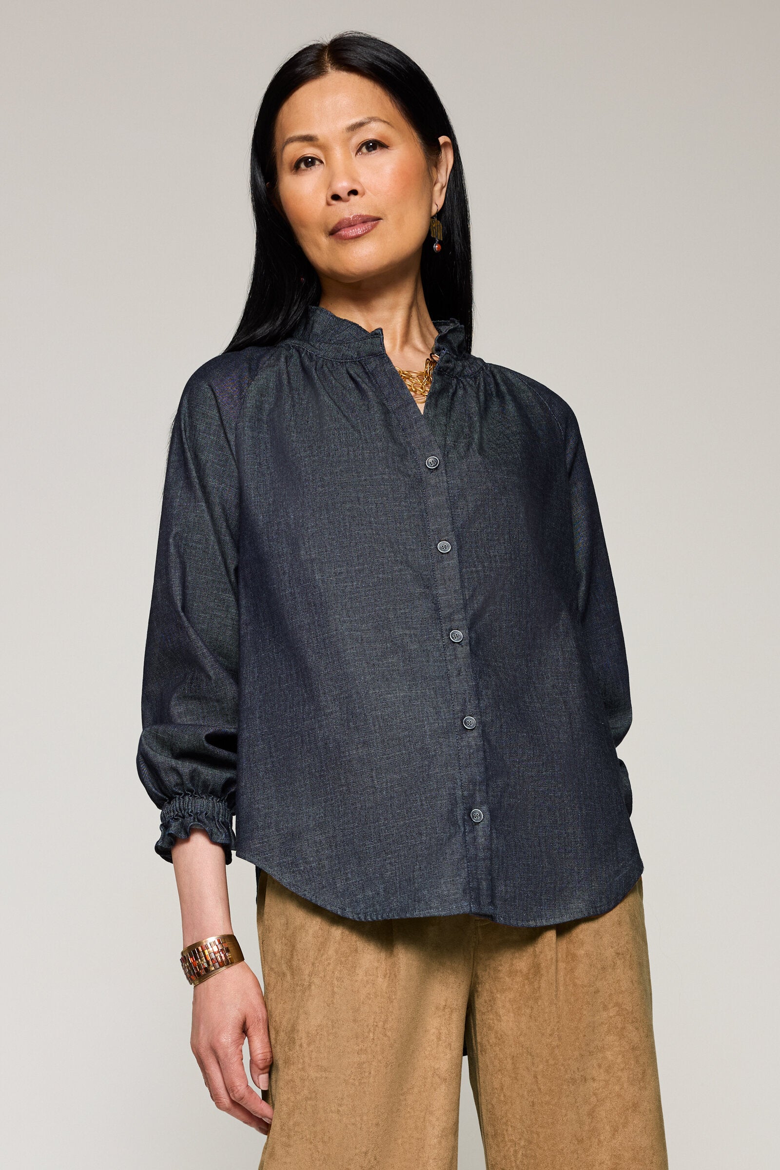 Chambray Beatrice Blouse