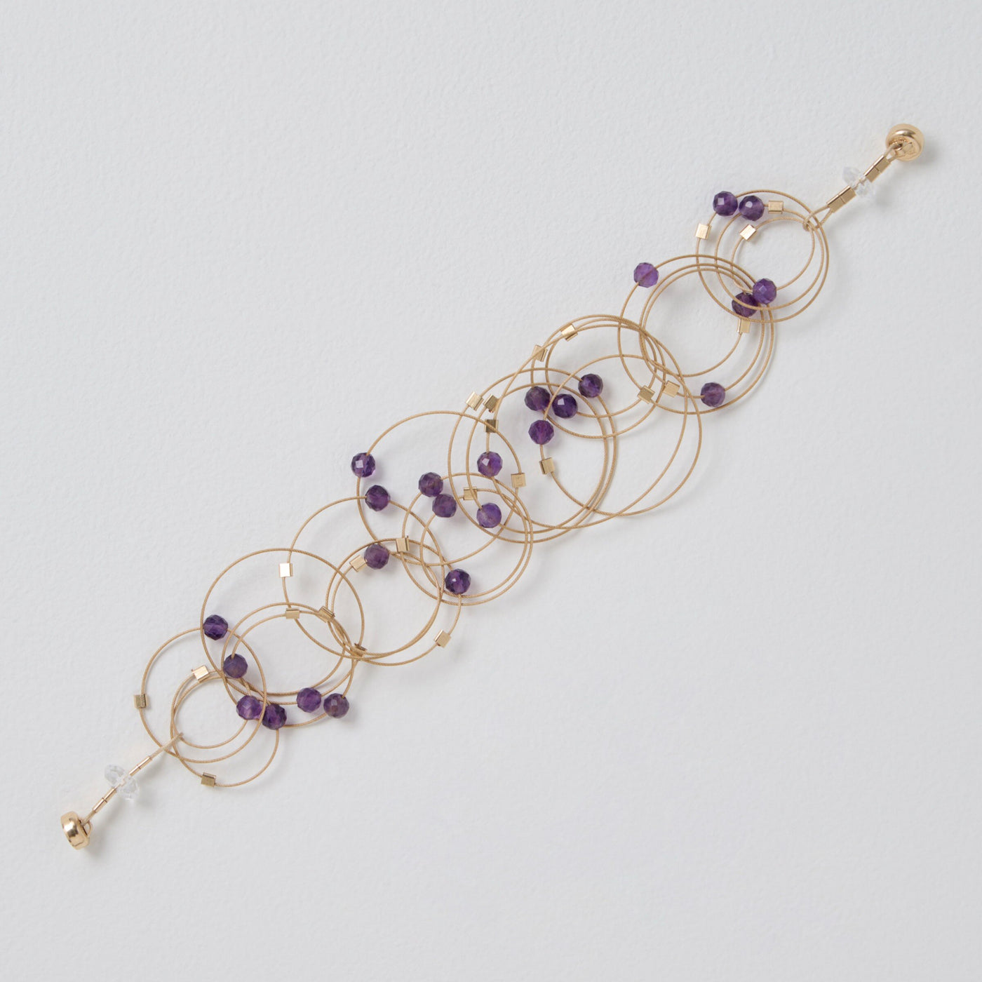 Amethyst on Gold Cable with Gold Hardware